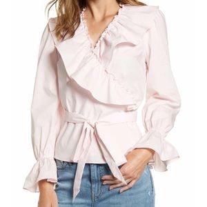 Rachel Parcell Ruffle Wrap Top M